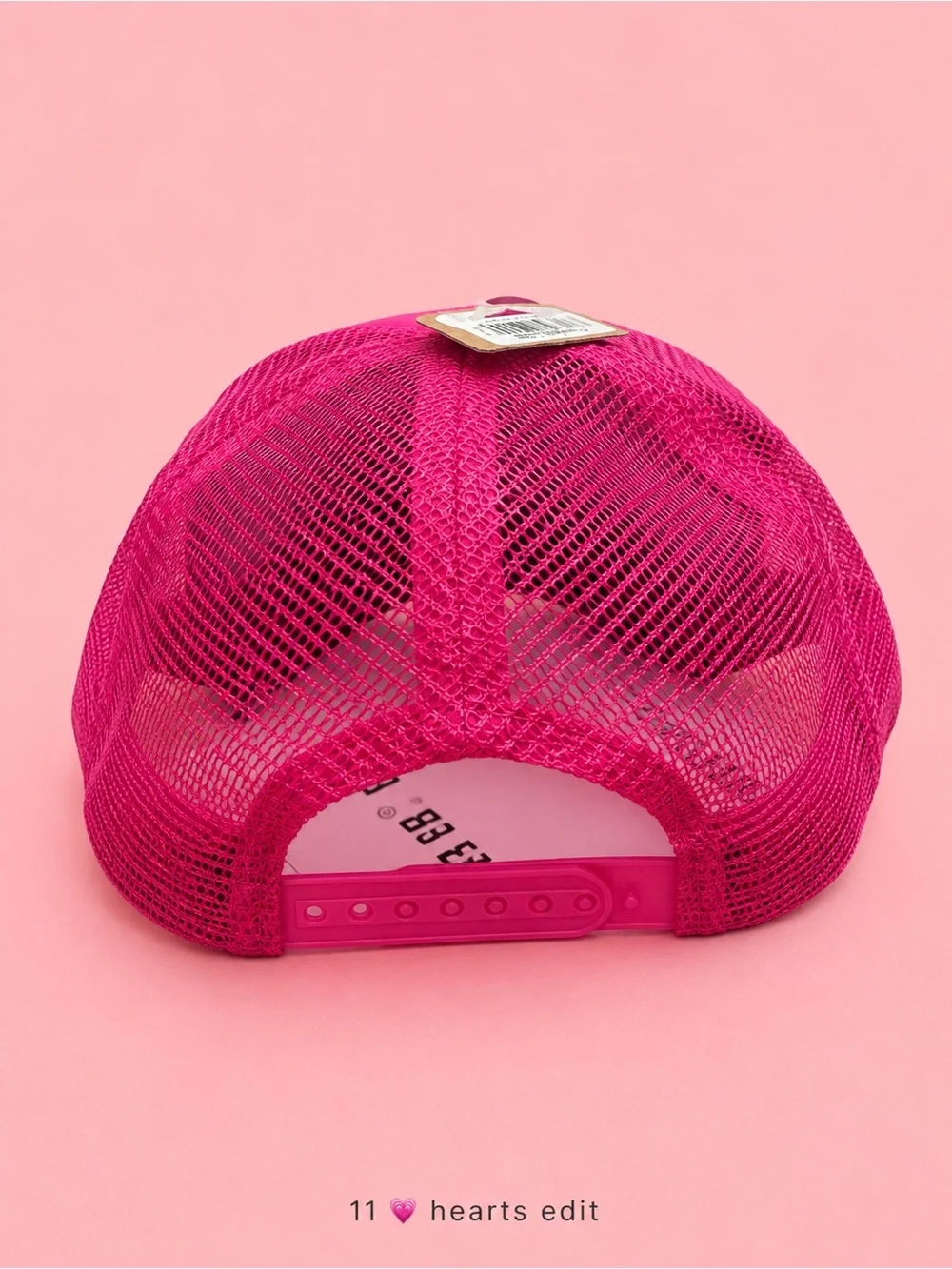 Fuchsia Barbie Pink Upside Down Smiley Face Foam Trucker Hat Snapback NWT